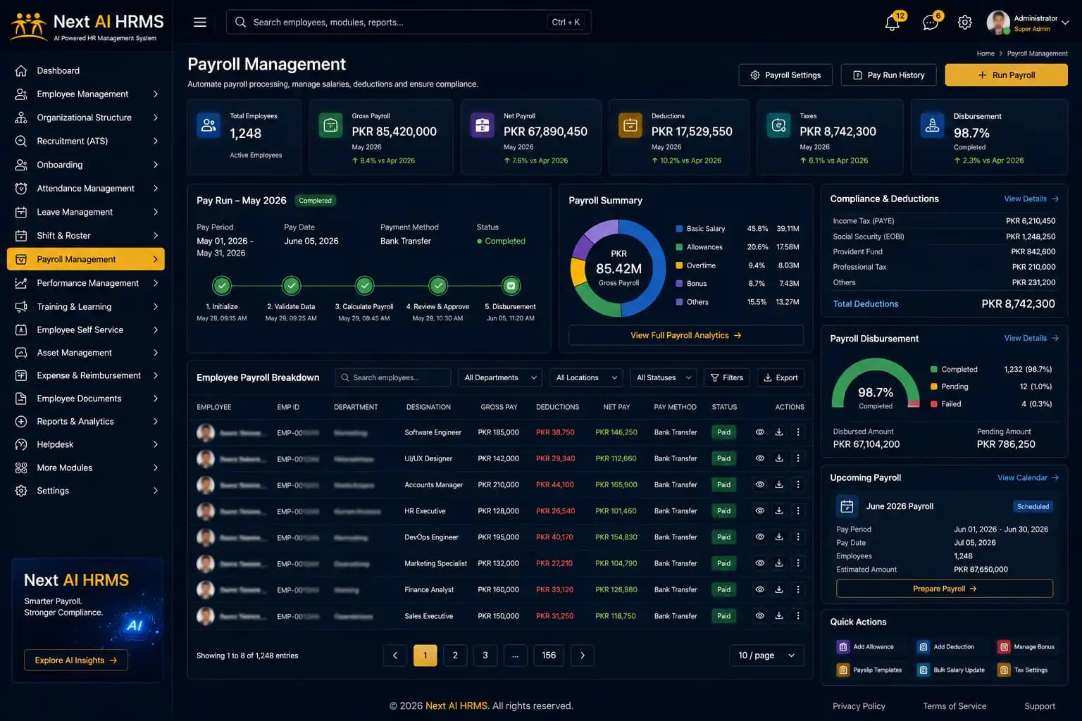 HR management software payroll management