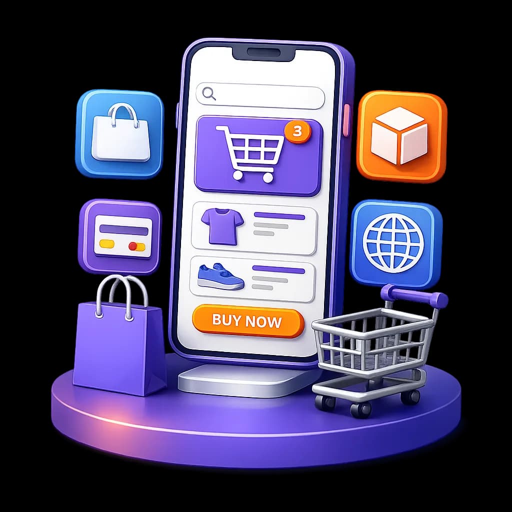 Ecommerce development services illustration