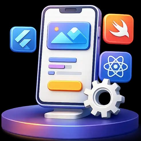 Mobile application development services illustration
