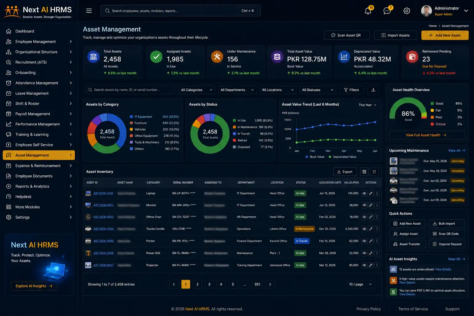 HR management software asset management