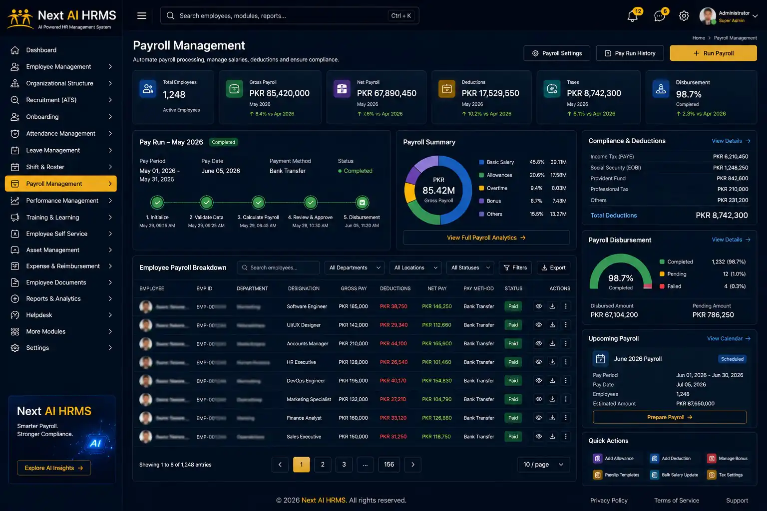 HR management software payroll management